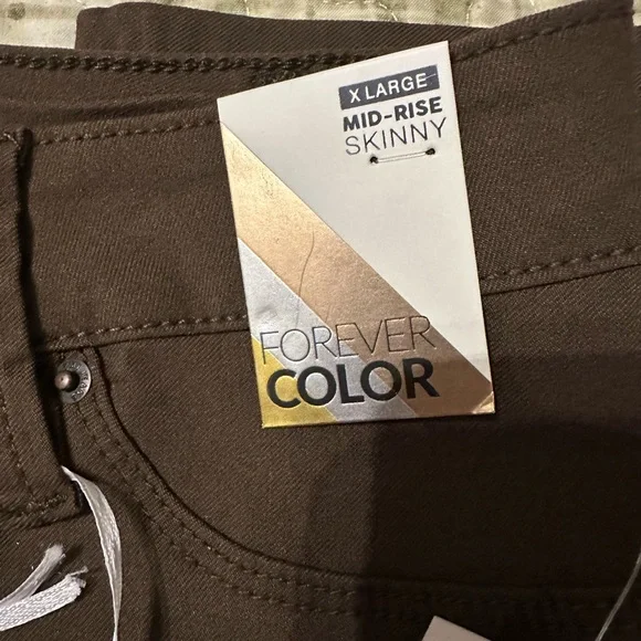 YMI Brown Chinos Flat Front Casual Pants - Picture 3 of 4